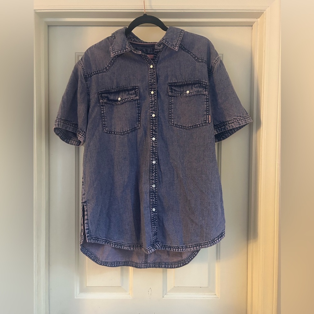We the Free denim button down top